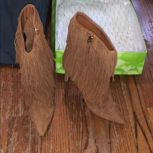 Sam Edelman brown fringed boots, size 6.5